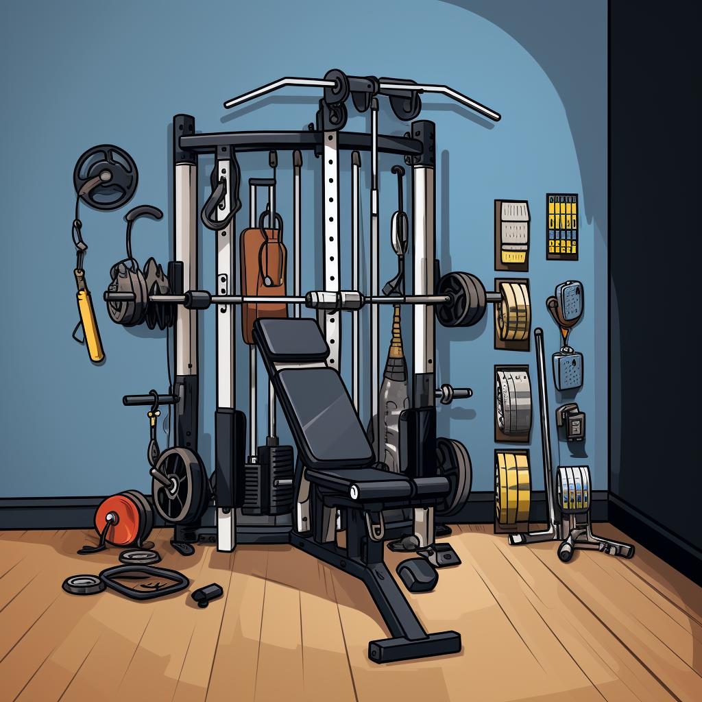 Accessories being attached to the Marcy Home Gym System