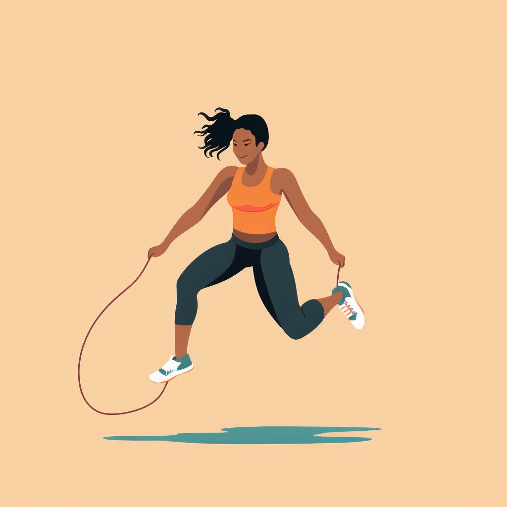 Person incorporating jump rope into their workout routine