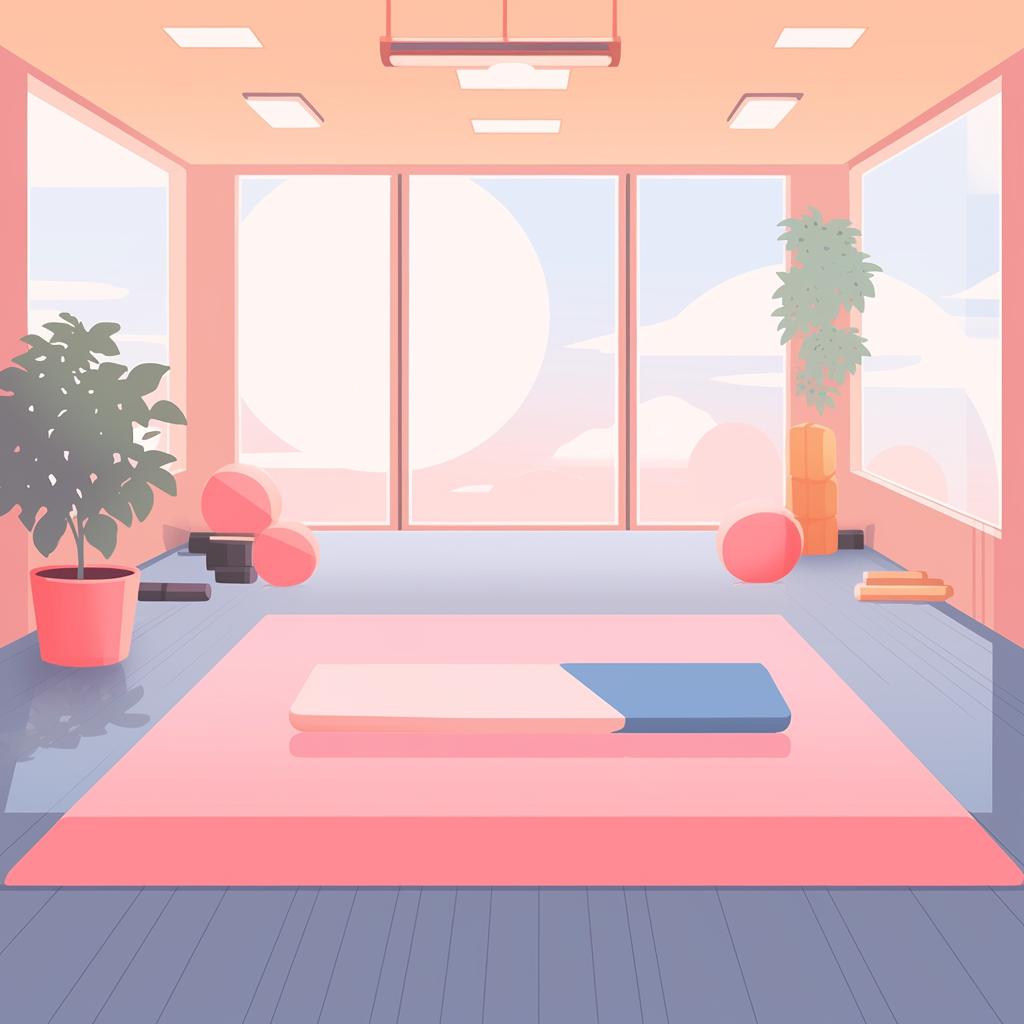 A Pilates mat placed in the center of the room
