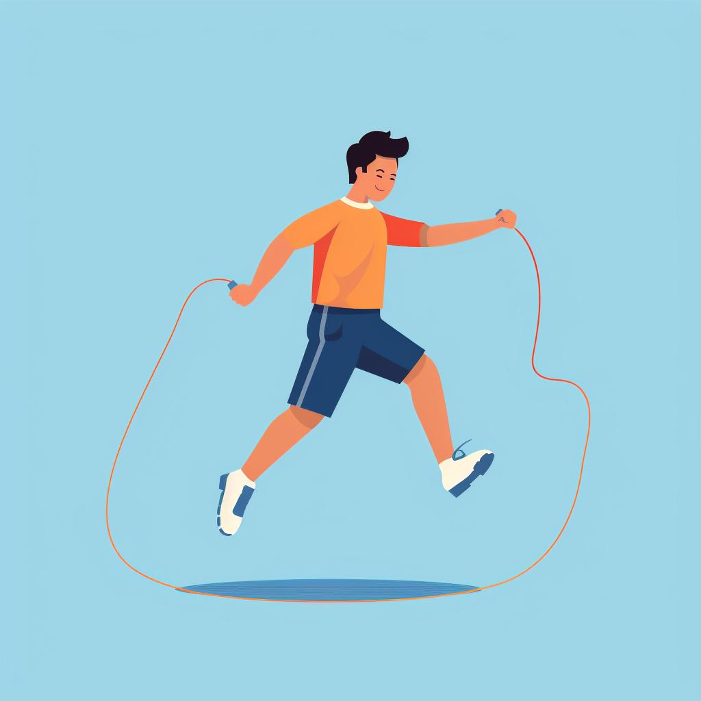 Person performing basic jump rope exercise
