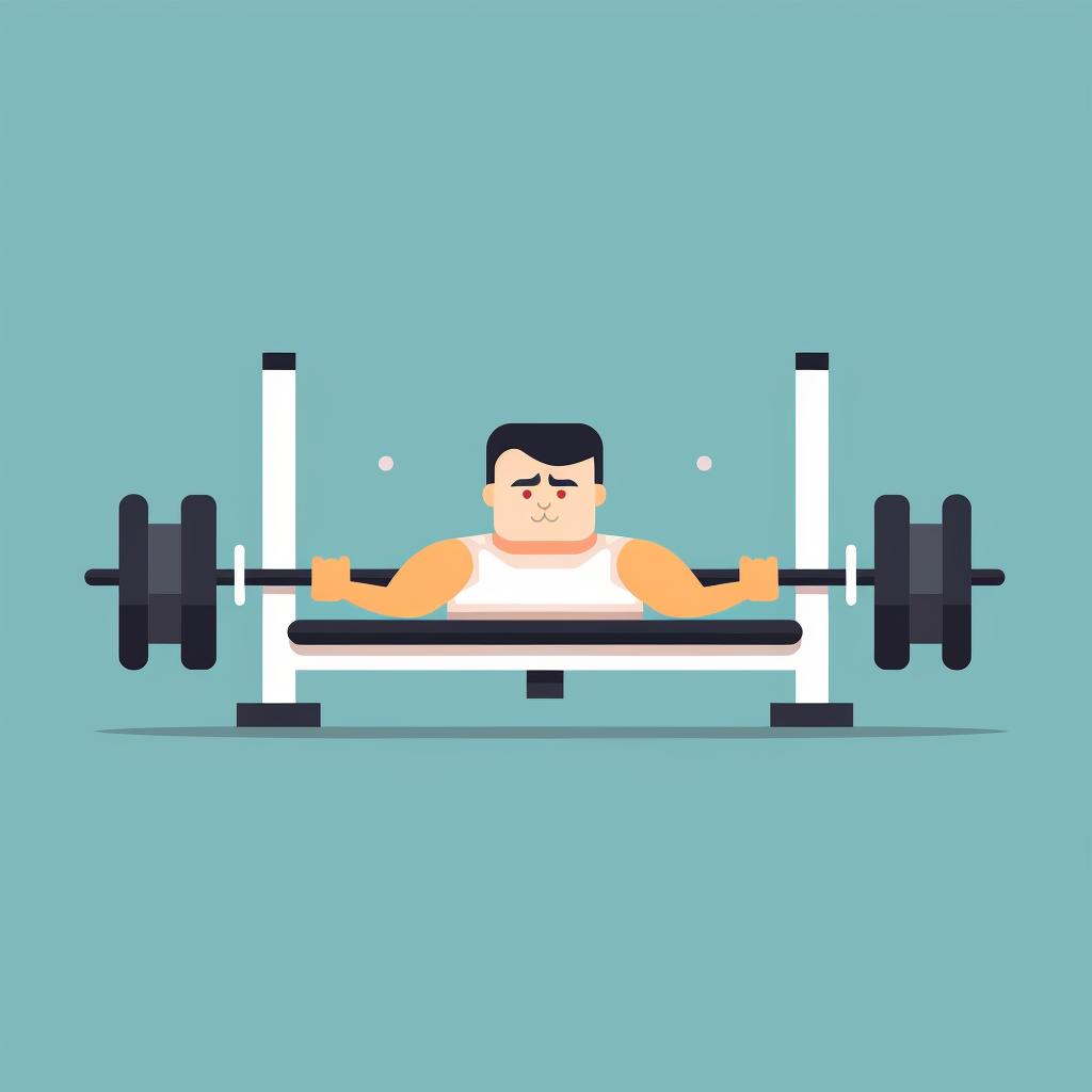 Person lying on a weight bench with their eyes under the barbell
