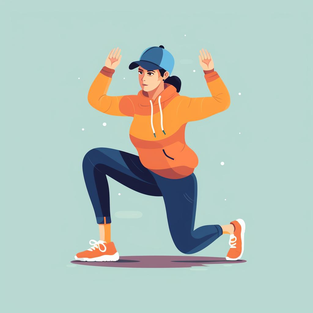 Person doing warm-up exercises