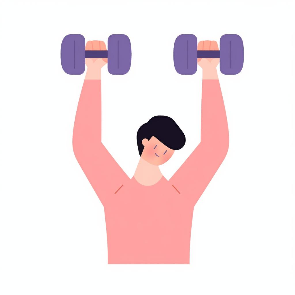 Person pressing weights above their head