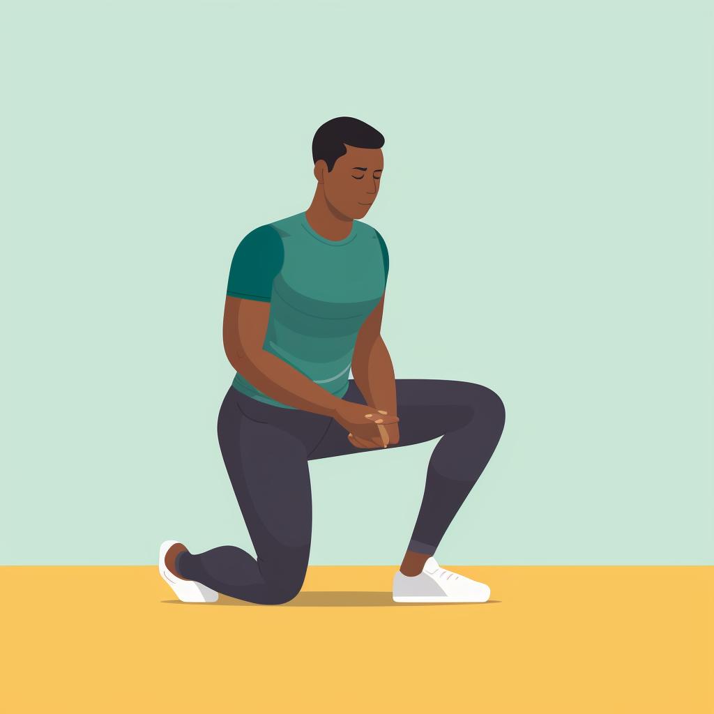Person holding the squat position with thighs parallel to the floor