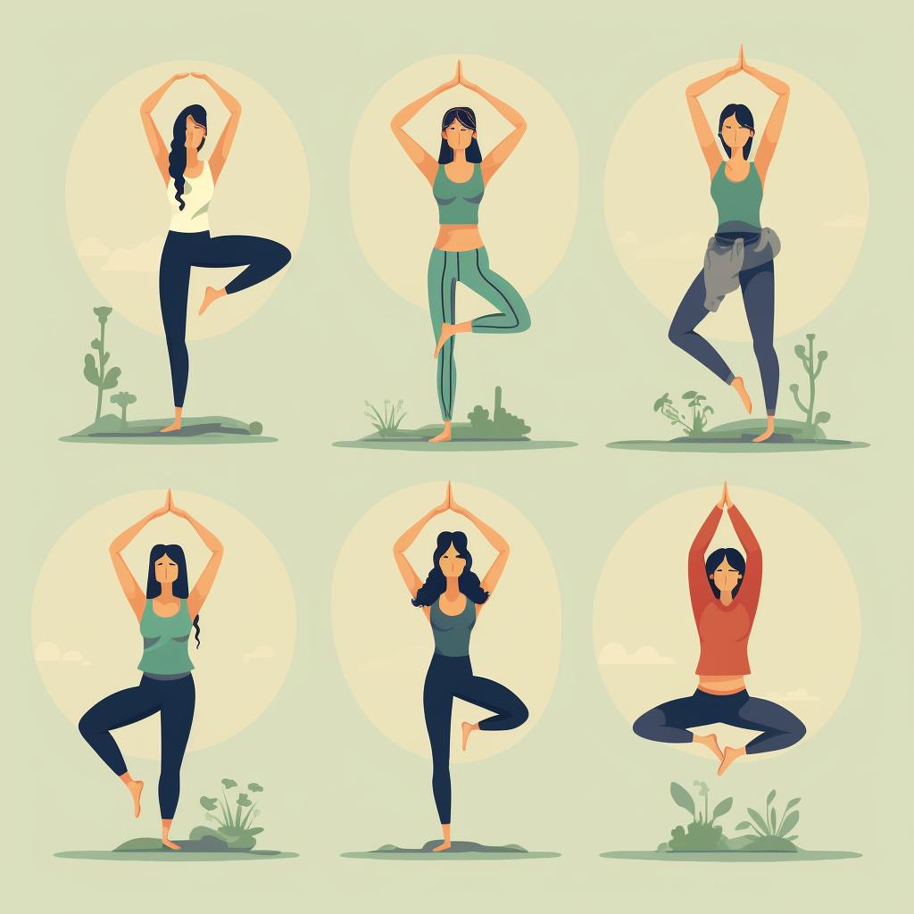 Different yoga styles illustrated